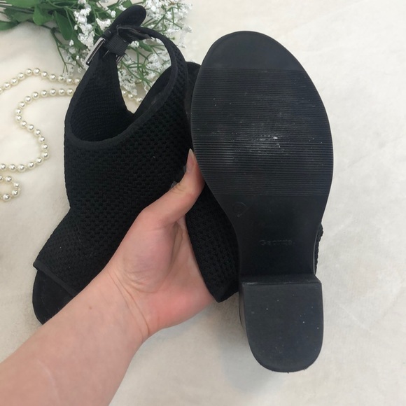 3/$20 | textured fabric peep toe sling back heels - Picture 5 of 5